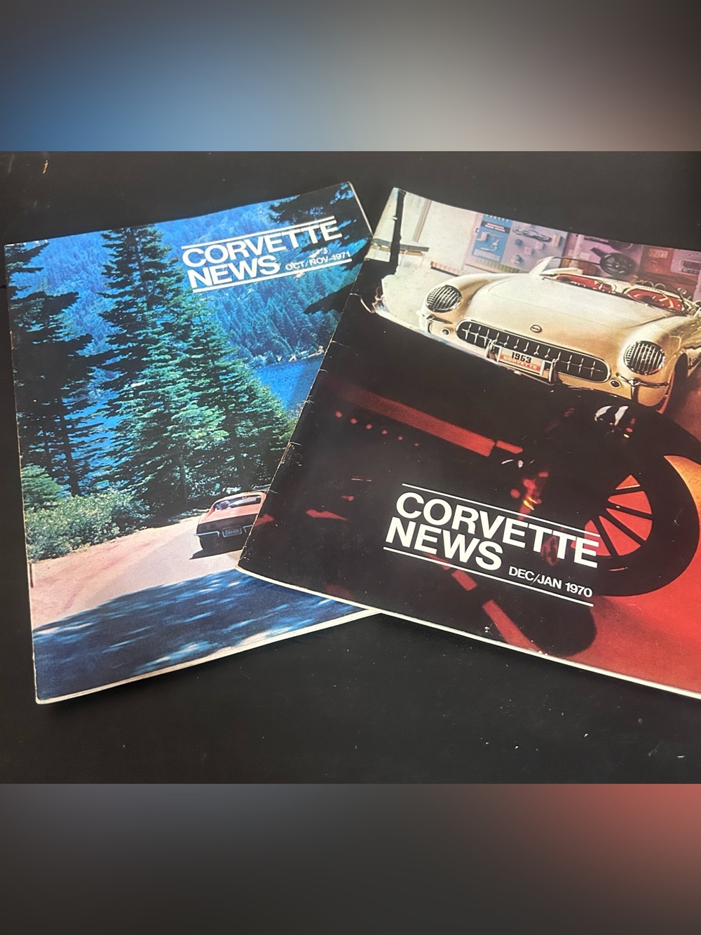 Lot of 2 Corvette News Magazines Dec/Jan 1970 & Oct/Nov 1971 Chevrolet GM